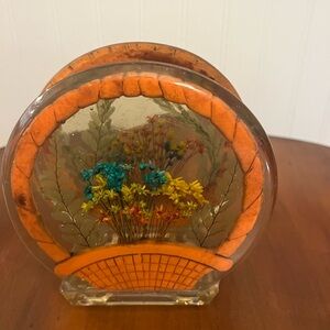 Vintage‎ Lucite  70’s Flower Basket Napkin Holder